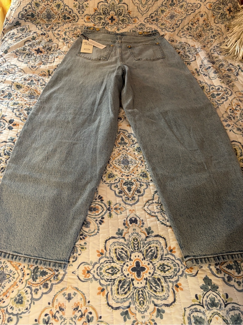 Scoop
High-Rise Women's Blue Carpenter barrel Jeans with Patch Pockets - Picture 6 of 6